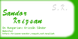 sandor krizsan business card
